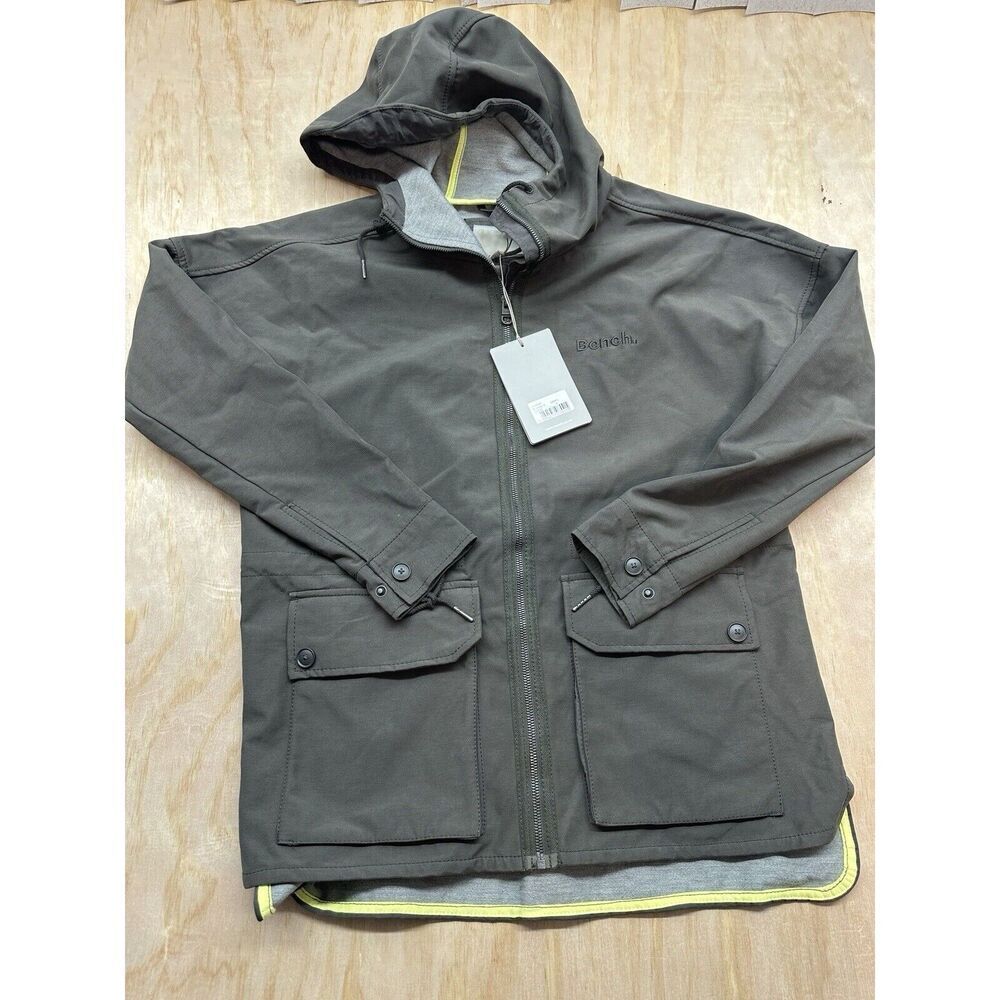 BENCH UK Outdoor Jacket‎ Army Green Chore Coat Sz S Hooded NEW! Long Zanism Barn
